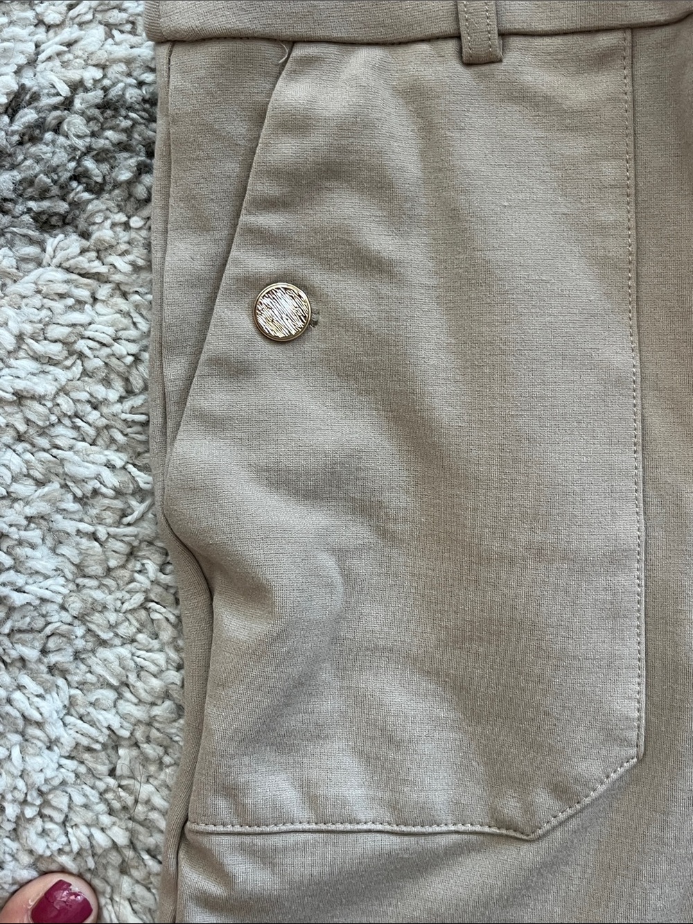 Jules & Leopold Neutral Beige Knit pull on pants - Picture 3 of 5